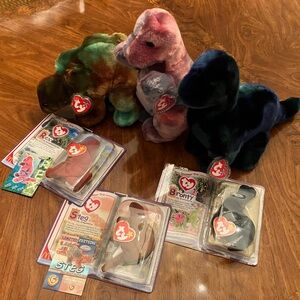 Lot of 6 Ty McDonald’s Teeny and Beanie Buddies Dinosaur Trio.